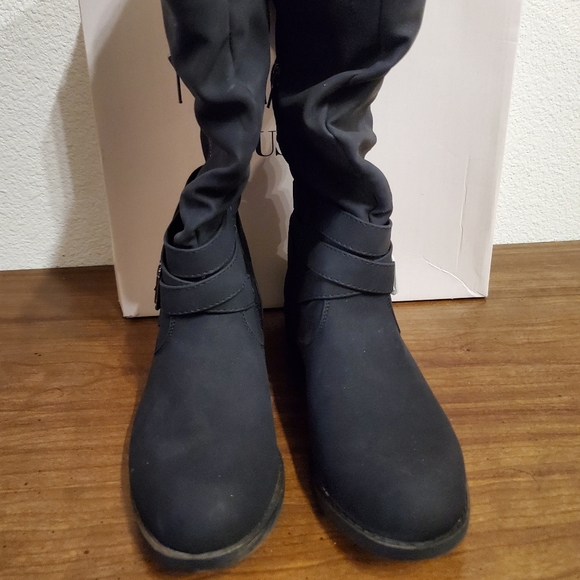 Justfab Mid-calf Sweater Cuff Boots - Picture 2 of 8